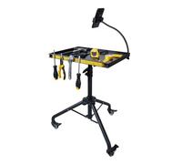 Rolling Tool cart with Magnetic Tool Holder and Phone Holder, Height Adjustable and Easy Assembly Rolling Tray, with Magnetic Ruler Strip and Phone Holder, Tool Organizer for Workshop, Garage