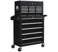 Rolling Tool Chest Lockable Roller Cabinet 14 Drawers Red
