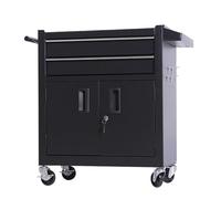 Rolling Tool Chest with 2-Drawer and Wheels, Lockable Metal Tool Box Cabinet on Wheels, Utility Large Capacity Tool Organizer Cart for Garage, Warehouse, Repair Shop & Home,Red