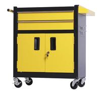 Rolling Tool Chest with 2-Drawer and Wheels, Lockable Metal Tool Box Cabinet on Wheels, Utility Large Capacity Tool Organizer Cart for Garage, Warehouse, Repair Shop & Home,Red