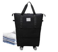 Rolling Travel Bag with Wheels, Foldable Travel Bag, Carry Duffel Bag, Travel Bag with Wheels, Expandable Hand Luggage, Travel Bag with Large Capacity for Wife and Parents, black, see description, See