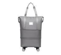 Rolling Travel Duffel Bag Large Capacity Travel Bag Removeable Universal Wheel Double Layer Expandable Storage for Business Duffle Luggage Handbag(Grey)
