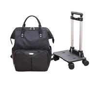 Rolling Travel Duffel Bag Travel Trolley Bags with Wheels Oxford Large Capacity Rolling Luggage Suitcase Bag(Black,S)