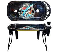 Rolling Tray Console Foldable Stand Premium Multifunctional Portable Stuffer Station Rolling Kit, Poker Stick, Cleaning Brush, King-Size & 1¼ Standard Cone Holders, Taper Groove Covers (Jaws)