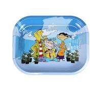 Rolling Trays Premium Metal Tray with Design - Perfect Size for Home Or Travel Accessories 7''X 5.5'',Three Cartoons