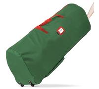 Rolling Tree Storage Bag - Storage for 9-Foot Artificial Christmas Holiday Tree. Zippered Bag, Carry Handles and Wheels for Easy Transport. Protects Against Dust, Insects, and Moisture. (GREEN)
