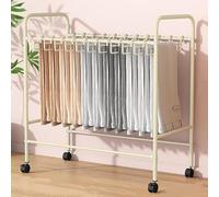 Rolling Trousers Rack with Wheels - Floor-Standing Pant Trolley Hanger, Space-Saving Clothes Storage Holder for Pants, Scarves & Towels, Durable & Versatile Design