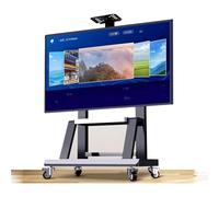 Rolling Tv Floor Stand - Lcd Tv 360 Degree Rotating Frame Floor Stand, Portable Tv Trolley, For 32-80 Inch Flat Screens, Height-Adjustable High Rolling Tv Stand On Castors, Lo