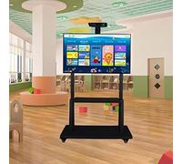 Rolling Tv Floor Stand - Portable Tv Trolley - Mobile Tv Stand On Wheels, Height Adjustable Tall Rolling Tv Stand On Casters Cart Trolly, For 50/55/60/65/70/75 Inch Flat Scree