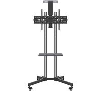 Rolling TV Stand Adjustable FloorStanding TV with Rotating Thick Bracket Mobile TV Holder for 3265 inch Screens Sturdy for Living Room & Office