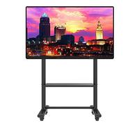 Rolling TV Stand for 55-95 Inch LCD/LED Universal Mount Cart with Lockable Wheels & Laptop Shelf Heavy Duty 150kg Capacity Mobile TV Cart for Home & Office