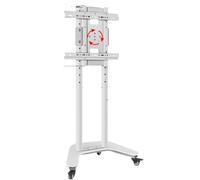 Rolling TV Stand on Wheels Height Adjustable Mobile TV Cart for 32-60 Inch Flat Screen TVs Tall Floor Stand with TV Mount Bracket - Versatile & Sturdy Design