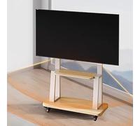 Rolling TV Stand with Mount, Adjustable Media Console for Flat Screens, Space-Saving Entertainment Center for Bedroom, Classroom, or Farmhouse
