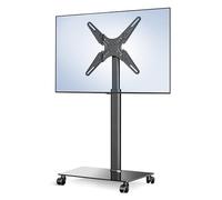 Rolling TV Stand with Mount for 32-55 Inch TVs, Portable Mobile TV Cart Display Stand, Height Adjustable, Max 400x400mm, Supports 40kg