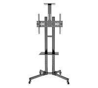 Rolling TV StandFloorStanding Mobile TV Stand with Adjustable Height TV Bracket for 32"65" TVs Easy Move on Wheels Sturdy Metal Frame