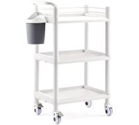 Rolling Utility Cart,Rolling Cart Organizer, Rolling Utility Cart for Shops Library Kitchen Beauty Salon Storage Cart on Wheels(White,with Drawer)