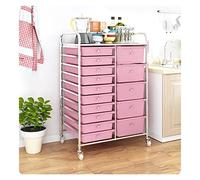 Rolling Utility Cart with Tabletop - Versatile Mobile Storage Solution for Craft, Office, and Salon - 15 Drawer Shelving Unit with Wheels