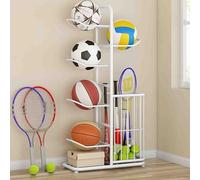 Rolling Vertical Basketball Storage Stand, Space-Saving nizer for Balls, Garage Storage Solution, Portable Display Rack for Sports Equipment, Efficient Ball Storage System