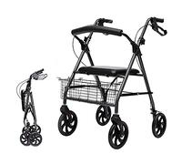 Rolling Walker with Seat and Basket and Brakes, Heavy Duty Fold Up Rollator Walker for Tall & Large People, Seniors Adjustable Height Walker Aid Decoration