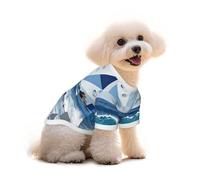 Rolling Waves Print Dog Clothes Soft Cotton Dog T Shirt for Small, Medium and Large Dogs for Daily Wear