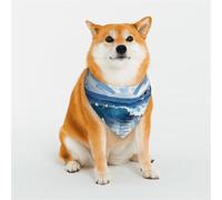 Rolling Waves Print Stylish Pet Bandana for Dogs and Cats, Spring and Summer Dog Clothes for Daily Wear
