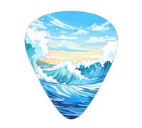 Rolling wavesGuitar Picks, 12-Piece Pattern Set, Three Different Thicknesses for Acoustic Electric Guitar and Other Instruments