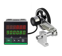 Rolling Wheel Electronic Length Meter Counter,Digital Length Rotary Encoder with Rolling Wheel and Buzzer Alarm, Positive Count Function, Range 0-999999,for Cable Wire Fishing Line