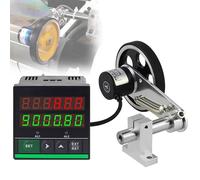 Rolling Wheel Electronic Length Meter Counter,Digital Length Rotary Encoder with Rolling Wheel and Buzzer Alarm, Positive Count Function, Range 0-999999,for Cable Wire Fishing Line(Single Wheel)