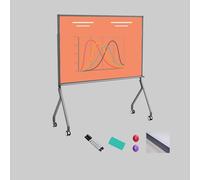Rolling Whiteboard on Wheels, Dry Erase Board with Stand, Standing White Board Magnetic, Large Whiteboard 35" X 47"(Orange)