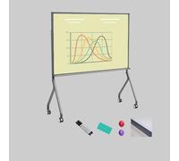 Rolling Whiteboard on Wheels, Dry Erase Board with Stand, Standing White Board Magnetic, Large Whiteboard 35" X 47"(Yellow)