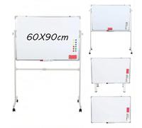 Rolling Whiteboard, Rolling White Board with Stand, 24 x 36 Large Magnetic White Board with Stands, Double Sided Mobile Whiteboard Easel, Height Adjustable Standing Board for Classroom Office