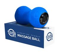 Rolling With It Professional Vibrating Peanut Massage Ball - Deep Tissue Trigger Point Therapy, Myofascial Release - Handheld, Cordless - 4 Intensity Levels - Dual Lacrosse- Blue