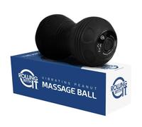 Rolling With It Professional Vibrating Peanut Massage Ball - Deep Tissue Trigger Point Therapy, Myofascial Release - Handheld, Cordless - 4 Intensity Levels - Dual Lacrosse - Black