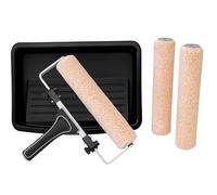 ROLLINGDOG 12 Inch Paint Roller Set - Large Professional Paint Roller, Lint-Free Microfiber Covers & Plastic Tray, Perfect for Home Painting & DIY Projects, Pack of 5