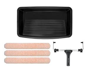 ROLLINGDOG 18 Inch Paint Roller Set - Adjustable 12-18" Double Arm Frame, 3 Microfiber Sleeves & Paint Tray - Large Area Painting Kit for Walls & Ceilings