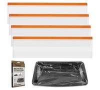 ROLLINGDOG 18 Inch Paint Tray Liners - 5 Pack for Tray Drawstring Closure Easy Cleanup Heavy Duty LDPE Material