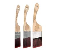 ROLLINGDOG 3PCS Professional Angle Paint Brush Wooden Handle Stainless Steel Shell for Sharp Edge Lines Painting with Paints on Walls, Ceilings, Wood and Metal (1.5", 2", 2.5")