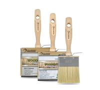 ROLLINGDOG Decking Paint Brush - Fence Paint Brush with Wood Handle for Wall, Wood, Fence, Floor Painting(70mm 100mm 120mm) 3PCS