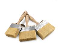 ROLLINGDOG Fence and Decking Paint Brush Set, 70mm, 100mm and 120mm, 3 Pcs | Bristlex synthetic filament, For fences, limewash and wood, Beech wood handle, For water and oil based coatings, Bucket clips