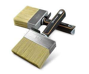 ROLLINGDOG Fence Block Paint Brush Set 4" 2 Pcs with Rubber Handle for Wall,Ceiling, Deck, Fence, Outdoor Painting, Shed