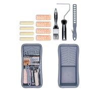 ROLLINGDOG Mini Paint Roller Set- Mini Rollers for Painting,Mini Microfiber Velour Roller Sleeves,Paint Stir Bar,Great for Painting Cabinets and Doors(4 Inches,Pack of 12)
