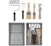 ROLLINGDOG Paint Roller Set - 7 inch Roller Sets for Painting, Paint Brushes for Oil Based Paint, Paint Rollers and Trays Sets, Professional Paint Roller Set