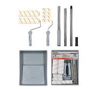 ROLLINGDOG Paint Roller Set - 9 inch Painting Roller Set, Paint Rollers and Trays Sets, Roller Sets for Painting, Paint Roller Set with Extension Pole, Pack of 10