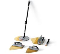 ROLLINGDOG PoleSander - Drywall Sander Set, 6pcs Oxide Mesh Sandpaper(2pcs Each 80,120,240 Grit) with Extension Pole,for Corner Wall Cleaning and Polishing