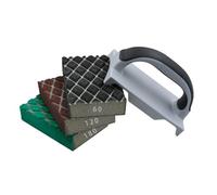 ROLLINGDOG Sanding Blocks - 4PC Different Specifications Hand Sanding Sponges with Plastic Handle for Wood,Wall (60#,120#,180#)