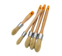 ROLLINGDOG Trim Paint Brushes - 5PC Round Trim Brushes,Long Handle Paint Brush Set for Windows,Walls,Doors(15mm,18mm,21mm,25mm),18mm Stubby