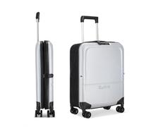Rollink Flex Light Foldable Carry-On Luggage 21” - UltraSlim HardShell Suitcase, 360° Spinner Wheels, TSA Lock, Lightweight Airline Approved, Scratch & Water Resistant, Grey, Modern Minimalist