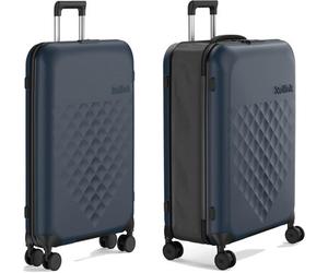 Rollink Flex Spinner 360 Collapsible Carry-On 21In Suitcase, 4 Wheels Fold Flat Cabin Luggage (Atlantic Blue)