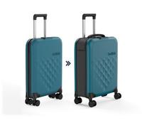 Rollink Flex Spinner 360 Collapsible Carry-On 21In Suitcase, 4 Wheels Fold Flat Cabin Luggage (Deep Lagoon)