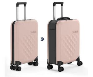 Rollink Flex Spinner 360 Fully Collapsible 26In Suitcase, 4 Wheels Fold Flat Hold Luggage (Rose Smoke)